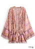Kimono bohemio Violetta chic para mujer - Vestido rosa